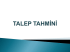 Talep Tahmin - erhanpolat.net